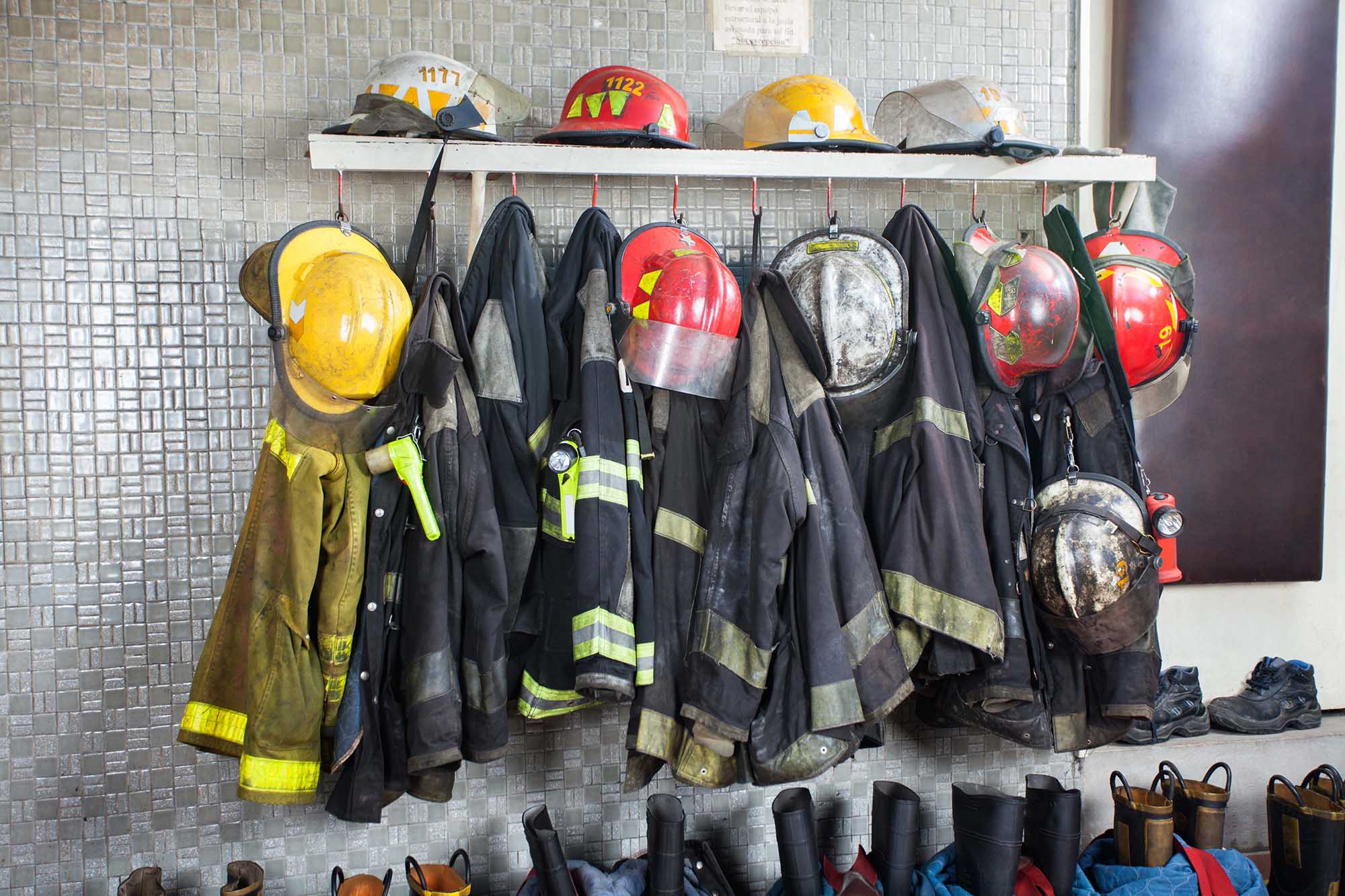 Fireman Jackets Hanging